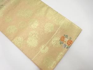 アンティーク　花丸紋に鴛鴦模様織り出し袋帯(材料)